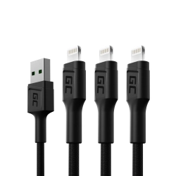 Zestaw 3 kabli Green Cell GC Ray USB-A–Lightning 200 cm LED – produkt w dokładnym wariancie wskazanym kodem KABGCSET06,