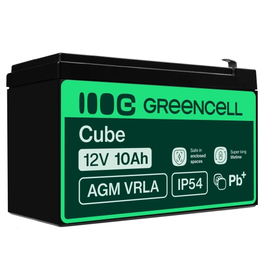 Akumulator Green Cell AGM50, wariant AGM VRLA 12 V 10 Ah, złącze Faston 250 (F2).
