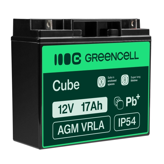 Akumulator Green Cell AGM51, wariant AGM VRLA 12 V 17 Ah, złącze M5 (F3).