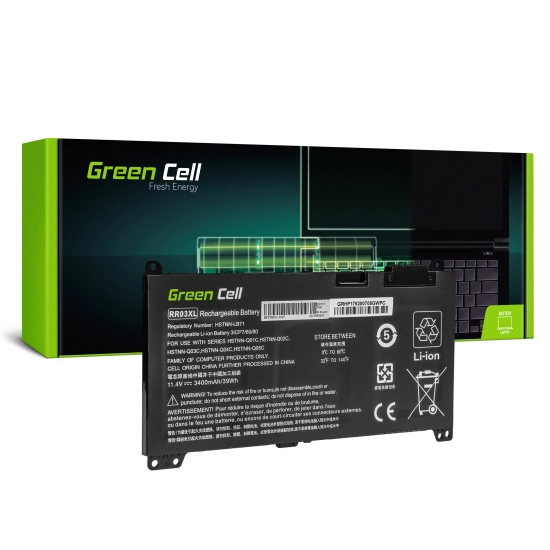 Czarna bateria laptopowa Green Cell HP183, wariant 3400 mAh i 11,4 V, widok produktu.