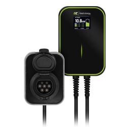 Czarny wallbox Green Cell GC EV PowerBox EV15RFID 22 kW z gniazdem Type 2.