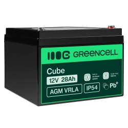 Akumulator Green Cell AGM55, wariant AGM VRLA 12 V 28 Ah, złącze M5 (F3).