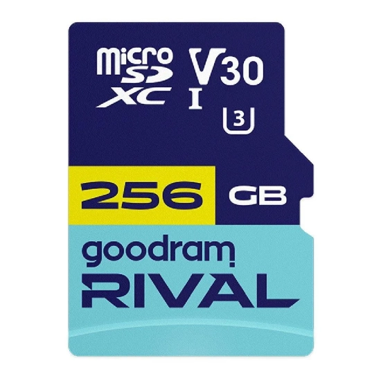 Karta pamięci Goodram RIVAL M3AA 256 GB microSDXC U3 V30 z adapterem SD, wariant GGSM3AA-2560R12.