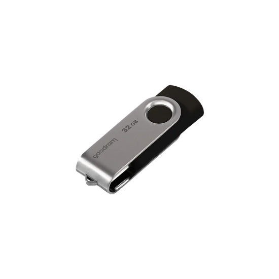 Pendrive Goodram UTS2 32 GB (UTS2-0320K0R11) w wariancie czarno-srebrny, z konstrukcją złącza: obrotowa metalowa osłona.