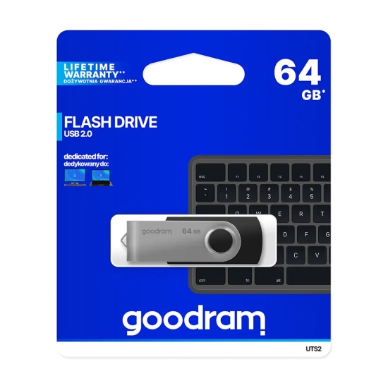 Pendrive GOODRAM 64 GB USB 2.0 Twister czarny UTS2-0640K0R11