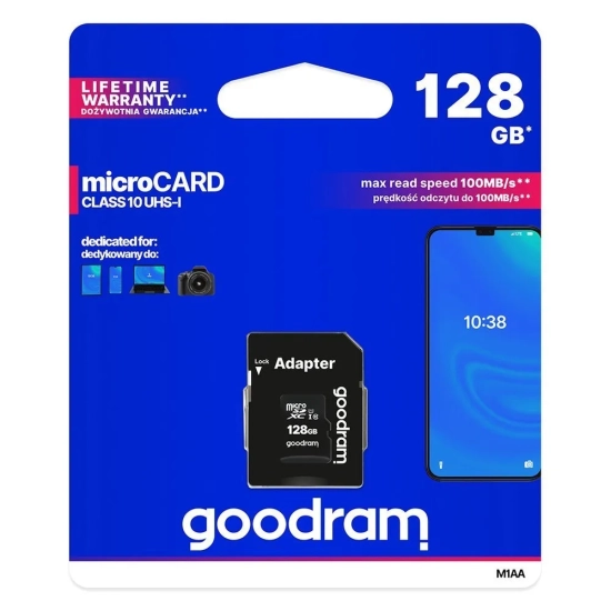Goodram M1AA 128 GB microSDXC M1AA-1280R12 z adapterem