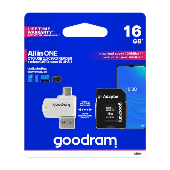 Karta pamięci GOODRAM karta SD All-In-ON, 16 GB, M1A4-0160R12
