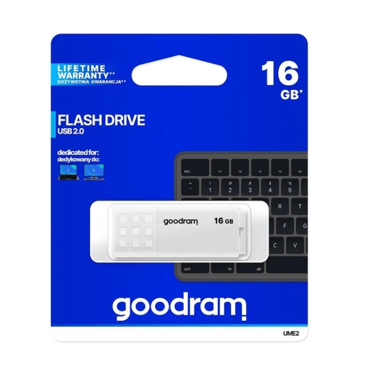 Pendrive GOODRAM 16 GB USB 2.0 UME2 biały UME2-0160W0R11