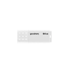 Pendrive Goodram UME2 64 GB (UME2-0640W0R11), wariant biały, zdejmowana zaślepka.