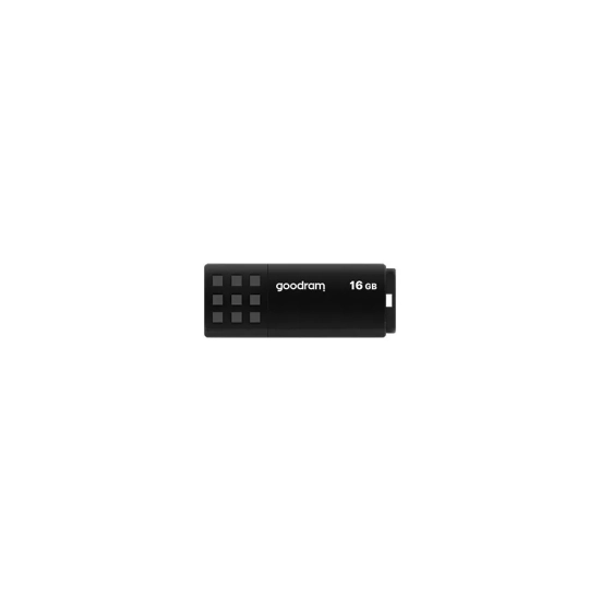 Pendrive Goodram UME3 16 GB (UME3-0160K0R11), wariant czarny, zdejmowana zaślepka.