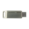 Pendrive GOODRAM ODA3 128 GB, MPN ODA3-1280S0R11, złącze USB-A / USB-C, kolor srebrny.
