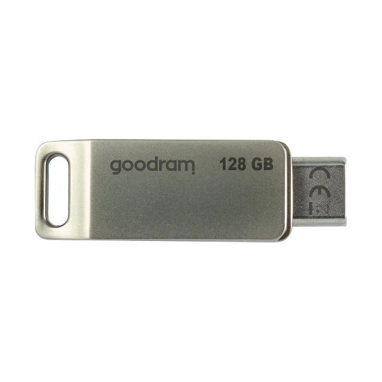 Pendrive GOODRAM ODA3 128 GB, MPN ODA3-1280S0R11, złącze USB-A / USB-C, kolor srebrny.