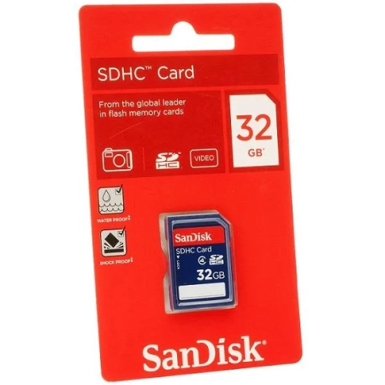 Karta pamięci SanDisk SDHC 32 GB SDHC, model SDSDB-032G-B35.