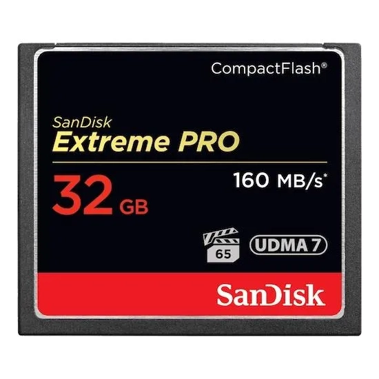 Karta pamięci SanDisk Extreme PRO 32 GB CompactFlash, model SDCFXPS-032G-X46.