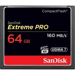 Karta pamięci SanDisk Extreme PRO 64 GB CompactFlash, model SDCFXPS-064G-X46.