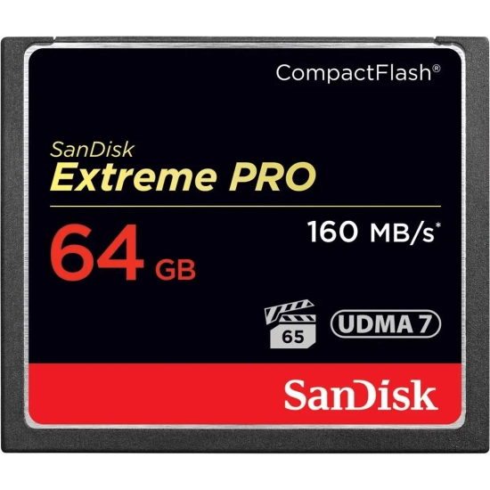 Karta pamięci SanDisk Extreme PRO 64 GB CompactFlash, model SDCFXPS-064G-X46.