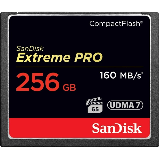 Karta pamięci SanDisk Extreme PRO 256 GB CompactFlash, model SDCFXPS-256G-X46.