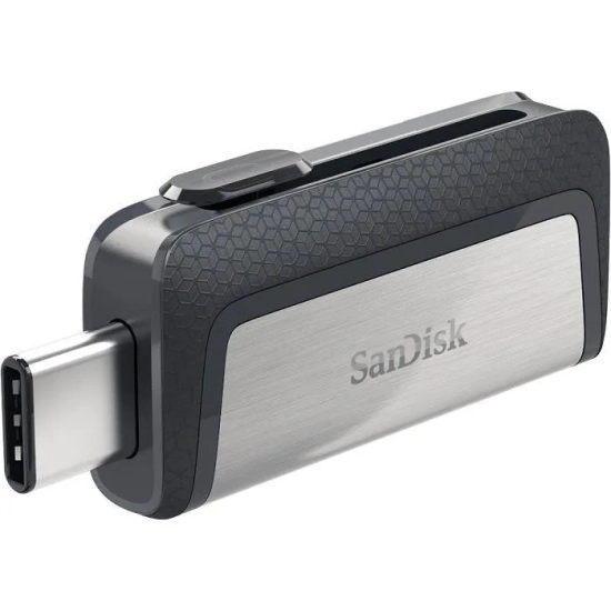 Pendrive SanDisk Ultra Dual Drive 32 GB (SDDDC2-032G-G46), wysuwane złącza.