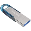 Pendrive SanDisk Ultra Flair 128 GB niebieski, model SDCZ73-128G-G46B, złącze USB-A.