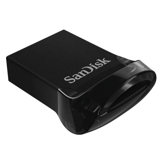 Pendrive SanDisk Ultra Fit 128 GB (SDCZ430-128G-G46), niskoprofilowe stałe złącze.