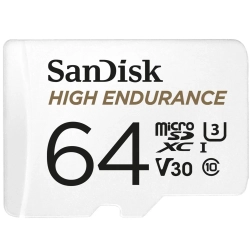 Karta pamięci SanDisk High Endurance 64GB microSDXC U3 V30, dokładny wariant SDSQQNR-064G-GN6IA.