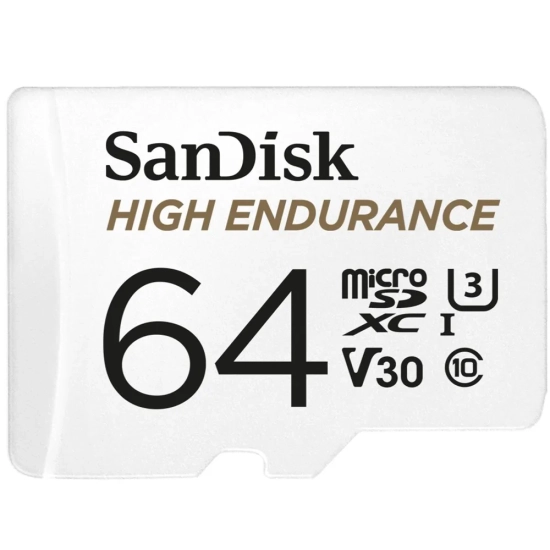 Karta pamięci SanDisk High Endurance 64GB microSDXC U3 V30, dokładny wariant SDSQQNR-064G-GN6IA.