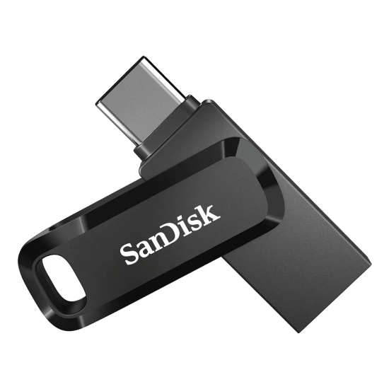 Pendrive SanDisk Ultra Dual Drive Go 128 GB, MPN SDDDC3-128G-G46, złącze USB-A / USB-C, kolor czarny.