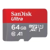 Karta pamięci SanDisk Ultra 64 GB microSDXC, model SDSQUAB-064G-GN6MA z adapterem SD.