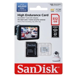 Karta pamięci SanDisk High Endurance 512GB microSDXC U3 V30, dokładny wariant SDSQQNR-512G-GN6IA.