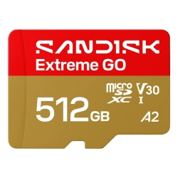 Karta pamięci SanDisk Extreme GO 512 GB microSDXC, model SDSQXGN-512G-GN6MN.