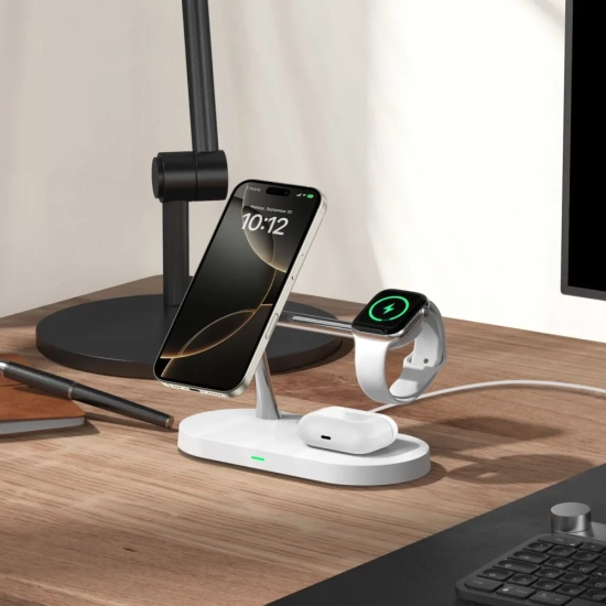 Tech-Protect 3w1Ładowarka indukcyjna na smartfon słuchawki smartwatch z