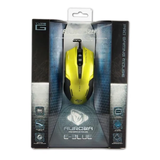 Mysz komputerowa E-BLUE Auroza G przewodowa, zielona, 3000 DPI
