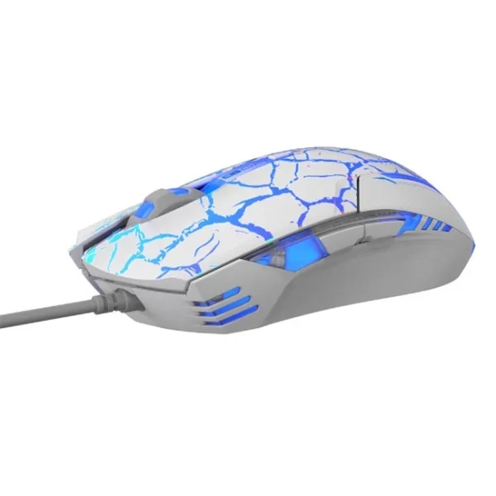 Mysz komputerowa E-BLUE Cobra przewodowa, biało-niebieska, 2500 DPI, e-box