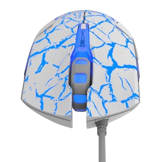 Mysz komputerowa E-BLUE Cobra przewodowa, biało-niebieska, 2500 DPI, e-box