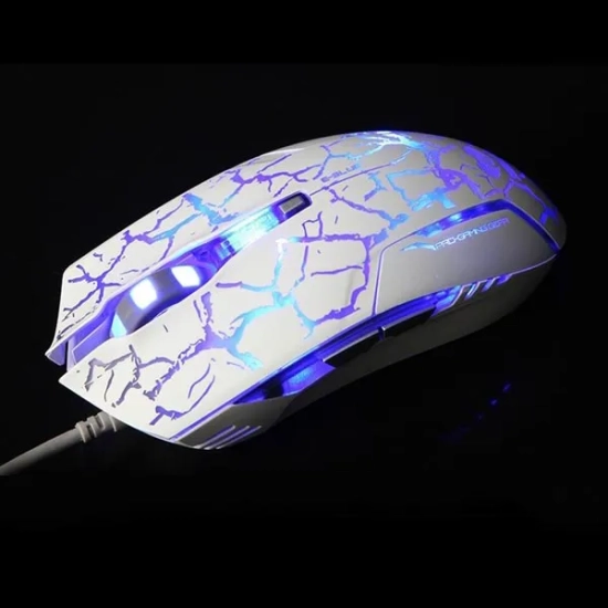 Mysz komputerowa E-BLUE Cobra przewodowa, biało-niebieska, 2500 DPI, e-box
