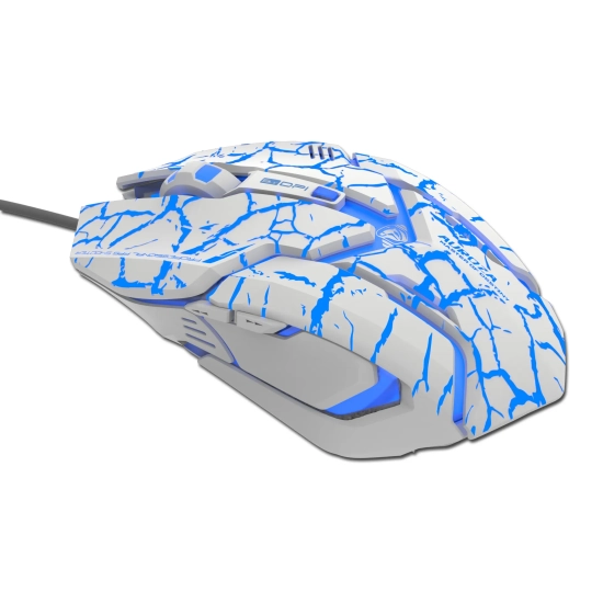 Mysz komputerowa E-BLUE Auroza gamingowa przewodowa, biała, 4000 DPI, e-box