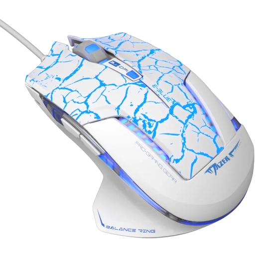 Mysz komputerowa E-BLUE Mazer Pro przewodowa, biało-niebieska, 2500 DPI