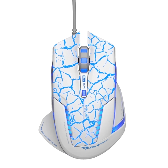 Mysz komputerowa E-BLUE Mazer Pro przewodowa, biało-niebieska, 2500 DPI