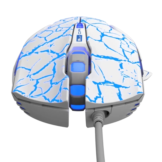 Mysz komputerowa E-BLUE Mazer Pro przewodowa, biało-niebieska, 2500 DPI