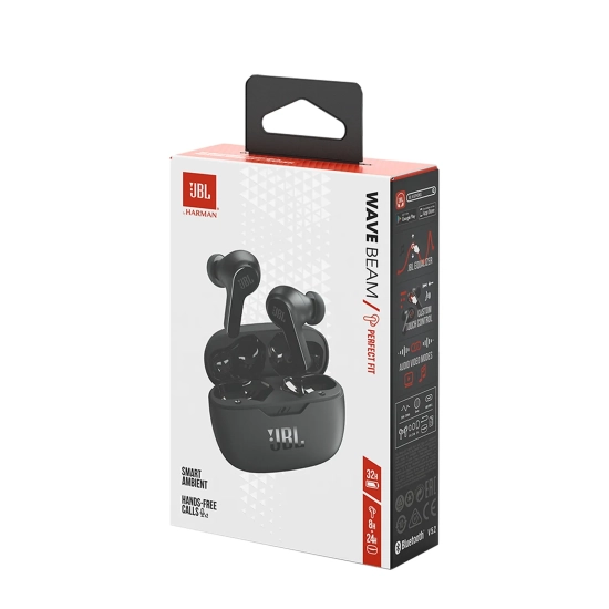 Słuchawki bezprzewodowe dokanałowe JBL Wave Beam Bluetooth 5.2 IP54 IPX2