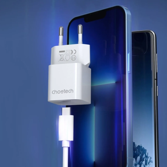 CHOETECH Ładowarka sieciowa 20W USB Typ C biały