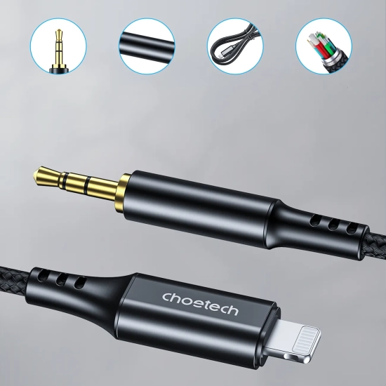 CHOETECH Kabel przewód audio AUX iPhone Lighting - mini jack 3.5mm 2 m