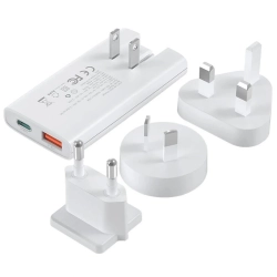 CHOETECH Ładowarka sieciowa USB-A USB-C GaN Ultra 65 W - biała