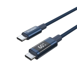 CHOETECH Kabel przewód USB-C z wyświetlaczem PD 60 W 1.2 m - niebieski