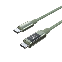 CHOETECH Kabel przewód USB-C z wyświetlaczem PD 60 W 1.2 m - zielony