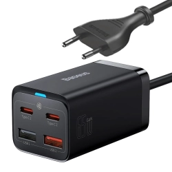 Szybka ładowarka sieciowa GaN3 Pro 2x USB-C / 2x USB 65W PD QC + kabel