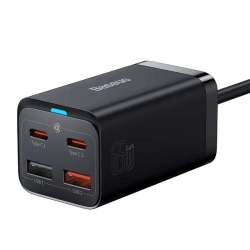 Baseus GaN3 Pro ładowarka sieciowa 65W 2x USB-C czarna — wariant produktu marki Baseus, kolor czarny, moc do 65W.