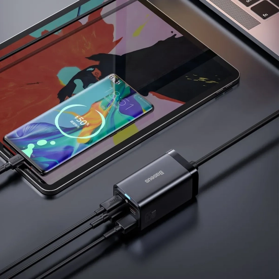 Szybka ładowarka sieciowa GaN3 Pro 2x USB-C / 2x USB 65W PD QC + kabel