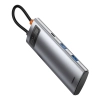 Hub USB-C Baseus Metal Gleam 7w1 HDMI PD SD/TF szary