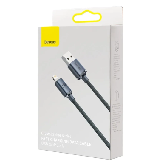 Kabel Baseus Crystal Shine USB-A–Lightning 2,4A 1,2 m czarny